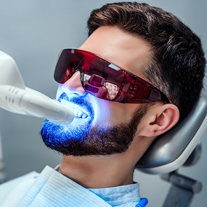 In-office teeth whitening treatment