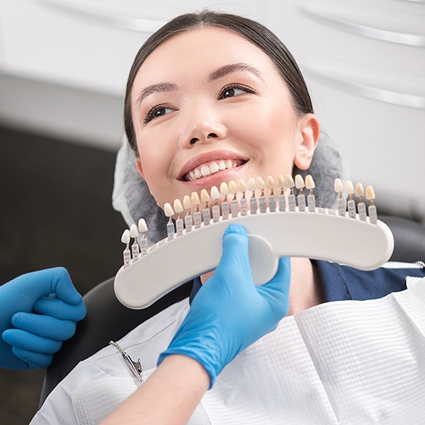 Shade-matching restoration to a patient's smile