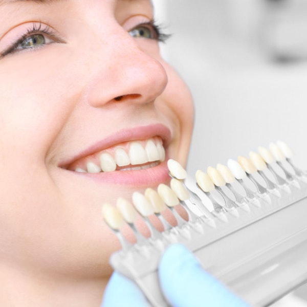 patient choosing a shade