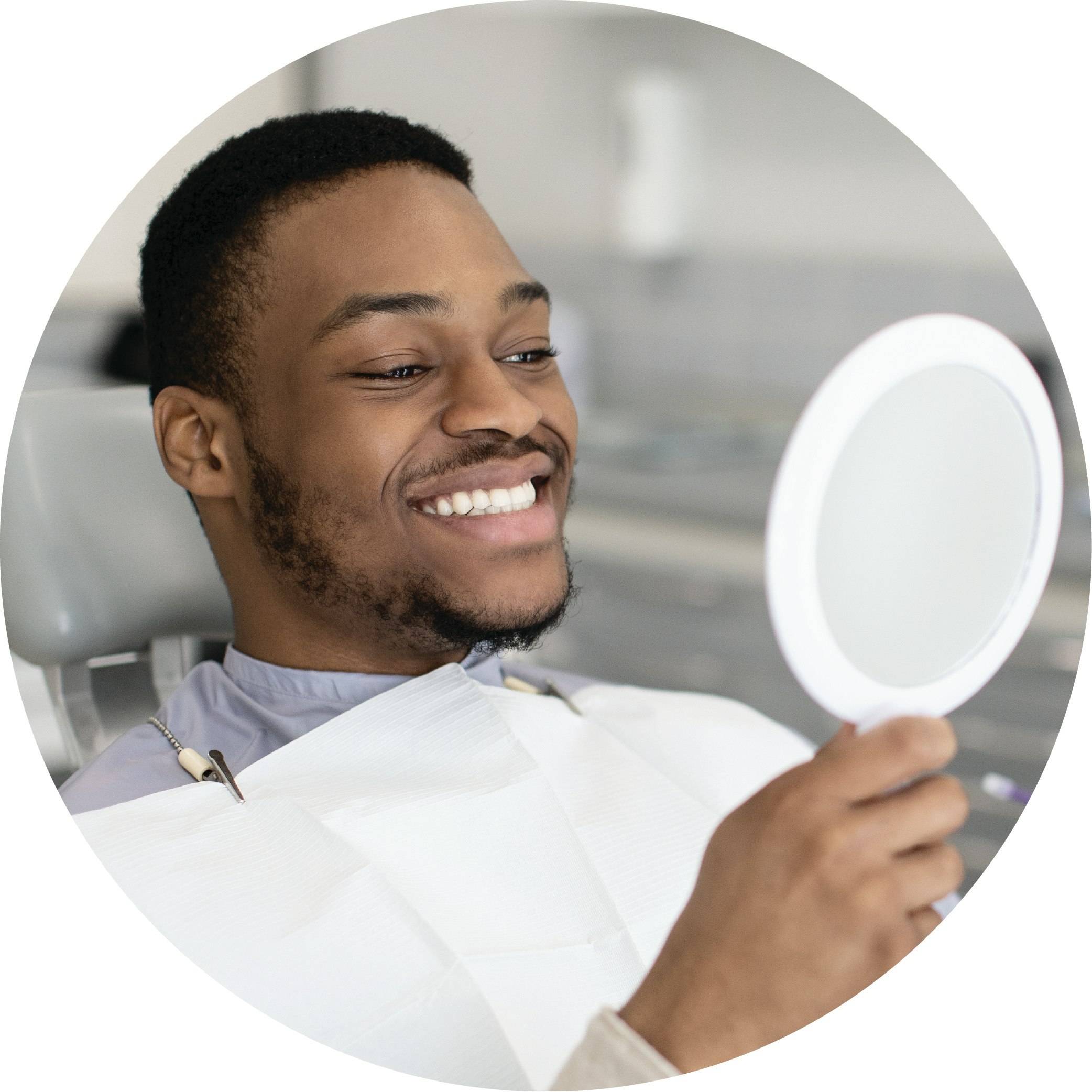 Man smiling in dental chair