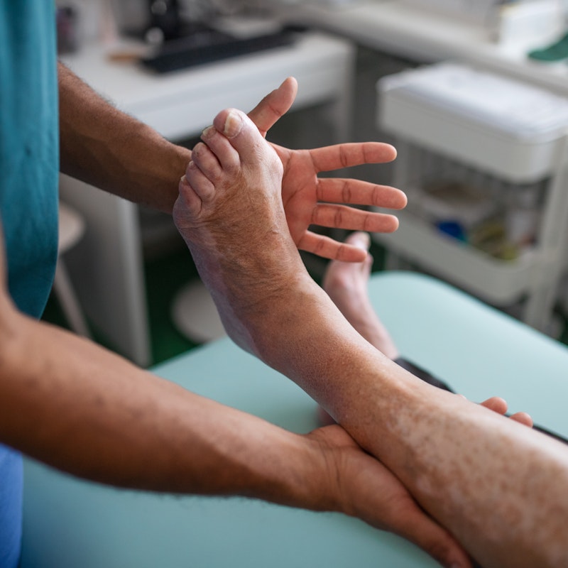 Patient receiving physical therapy
