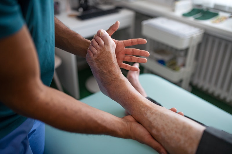 Patient receiving physical therapy