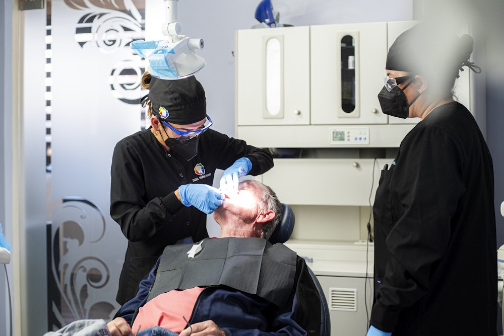 Patient receiving dental work
