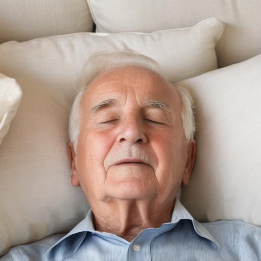 sleeping elderly man