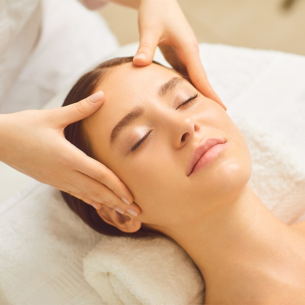 Woman getting a facial