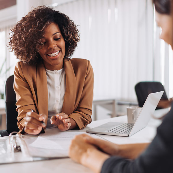 Woman undergoing credit counseling
