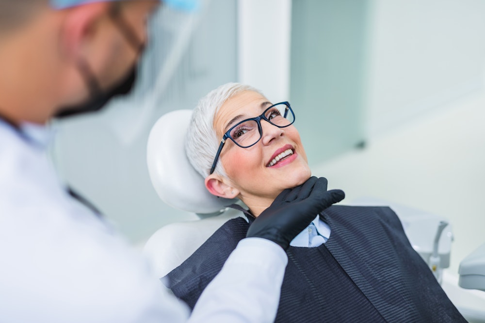 senior woman in the dental chair
