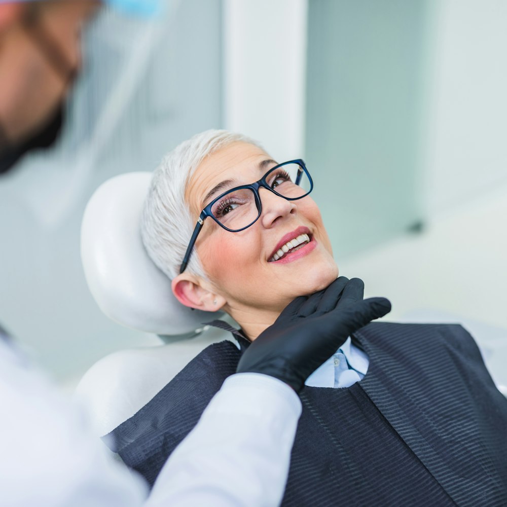 senior woman in the dental chair