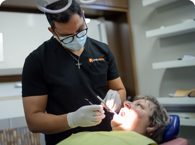 dentist working on patient