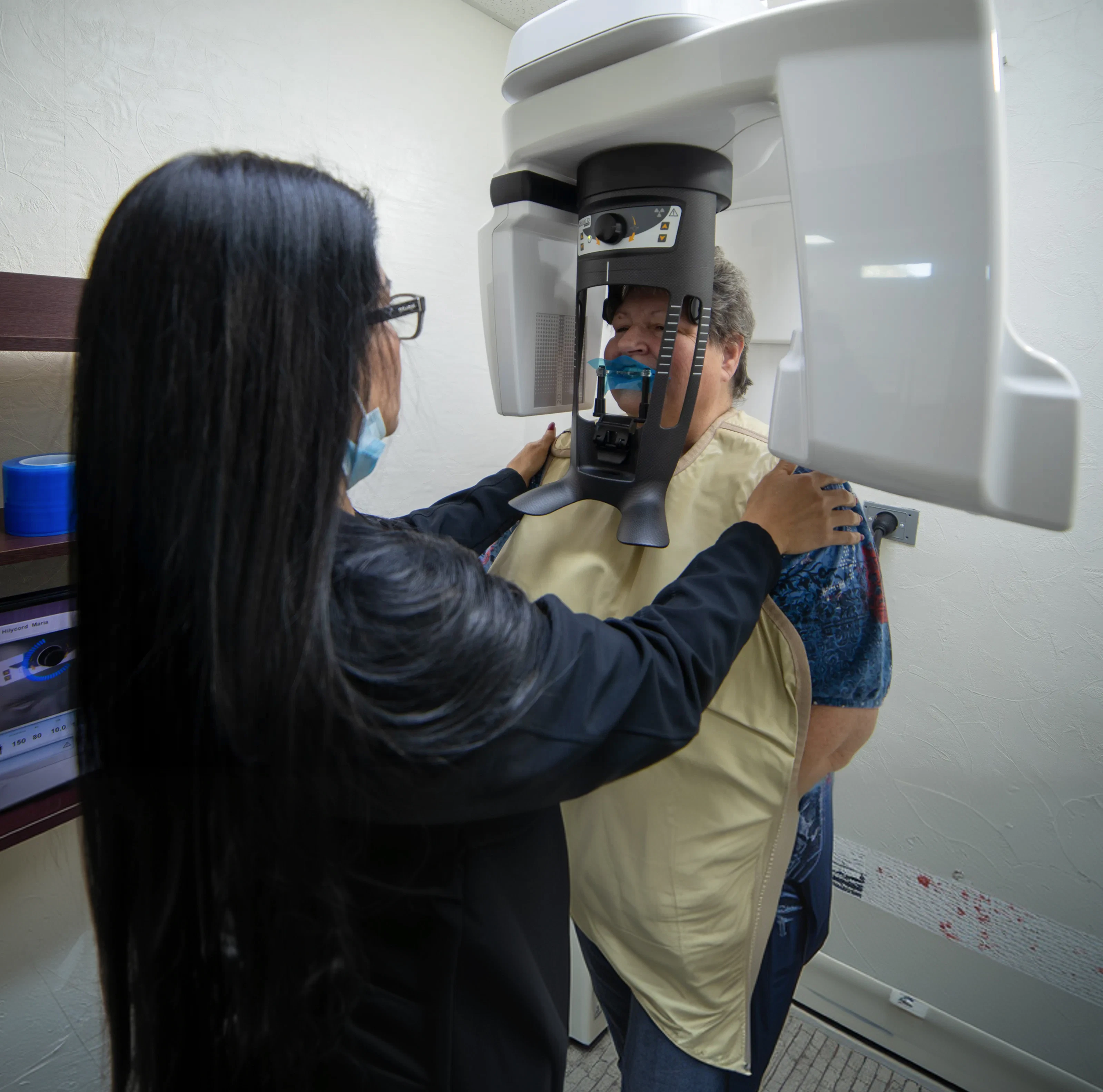 Woman getting a CT scan