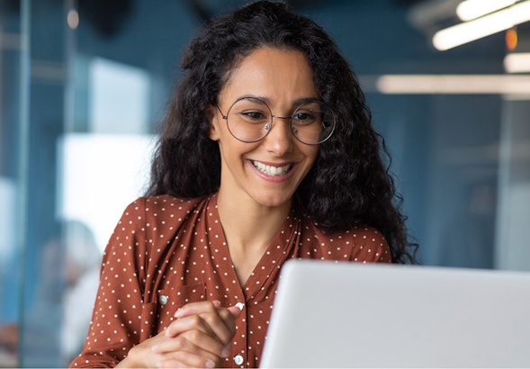 a woman on a video call