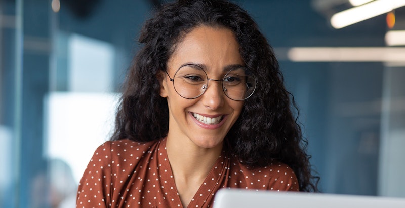 a woman on a video call