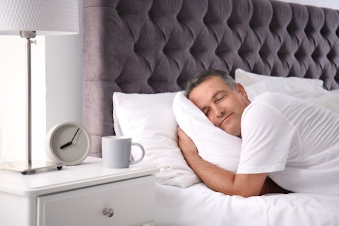 Middle-aged man sleeping soundly