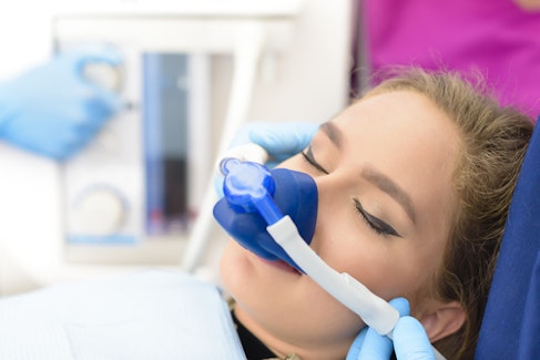 female patient under nitrous oxide sedation 