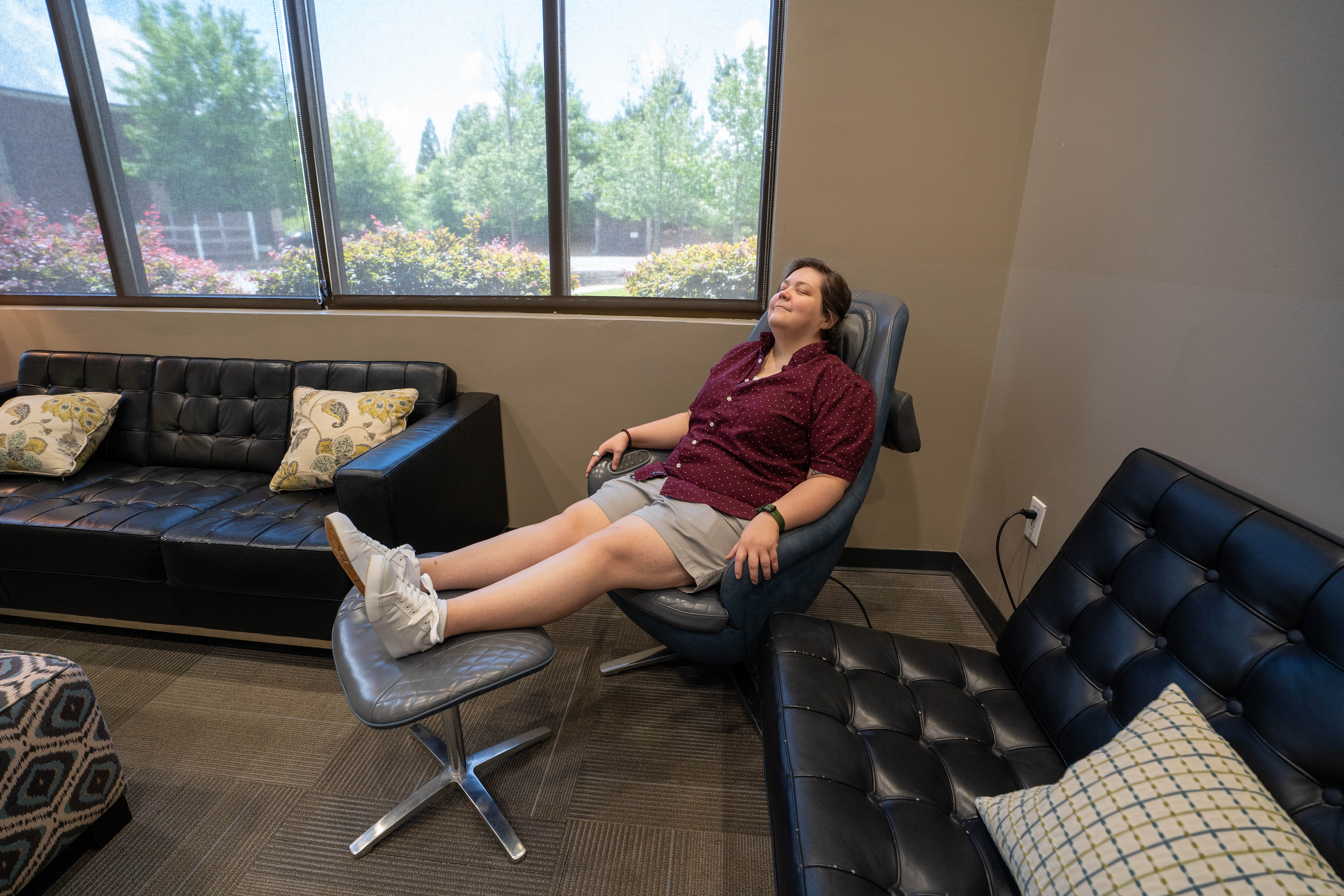 Patient relaxing comfortably