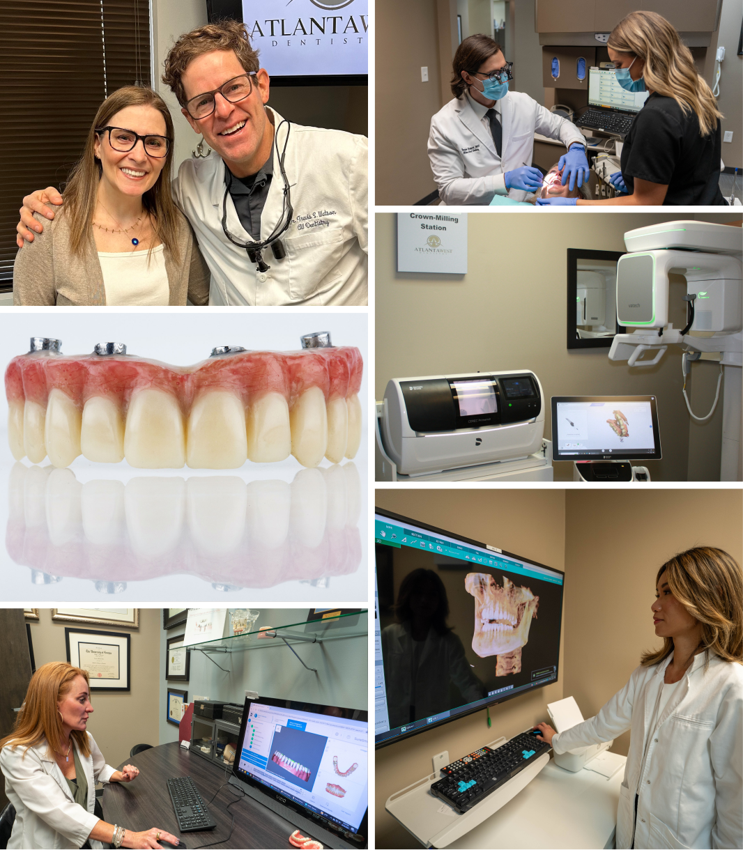 collage of team at work