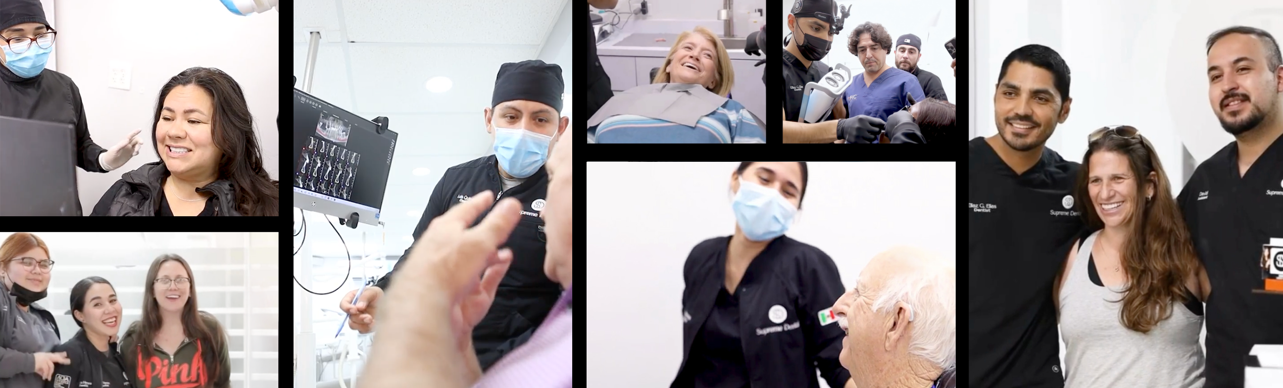 collage of dentists at work