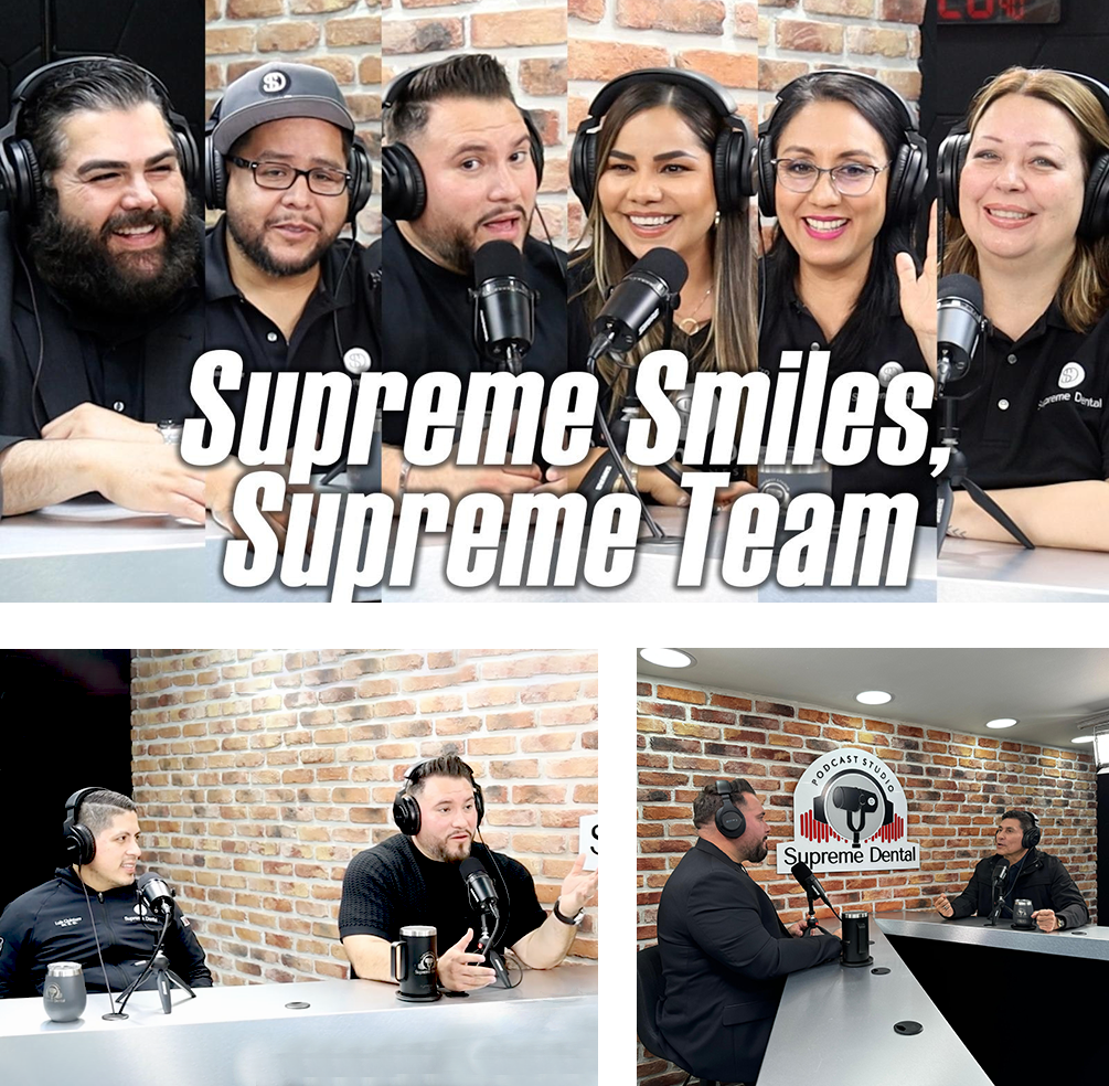 Dentists recording an episode of Supreme Dental Podcast