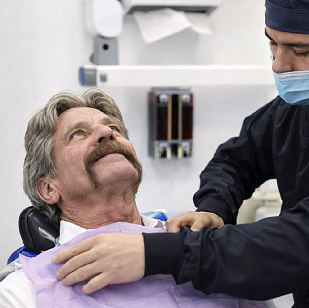 patient smiling in dental chair