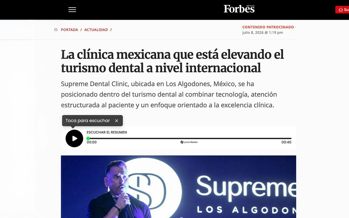 Forbes Mxico feature on Supreme Dental Clinic and dental tourism