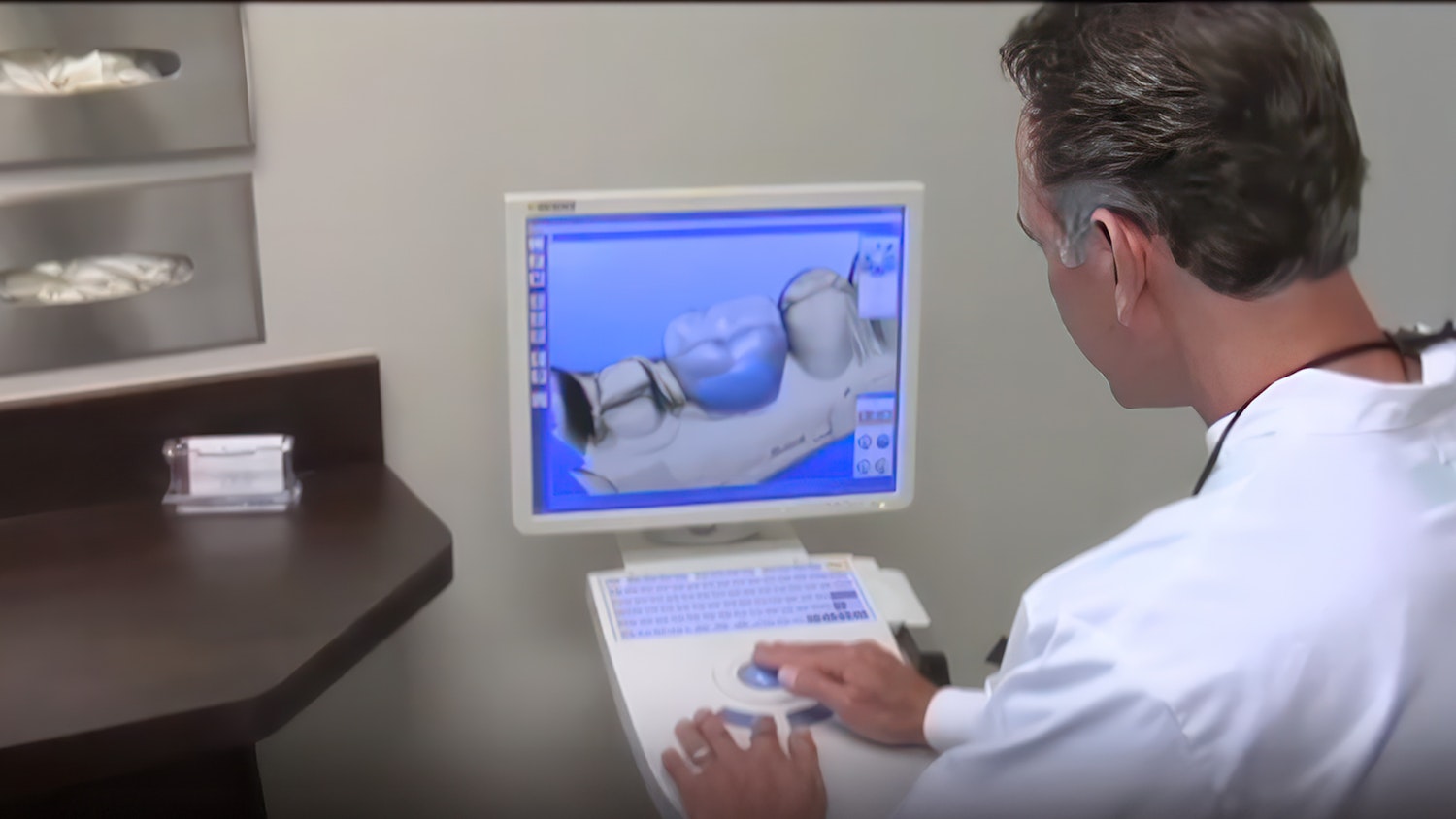 Dentist working on digital scans