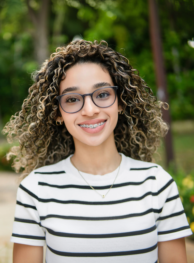 Girl smiling with braces