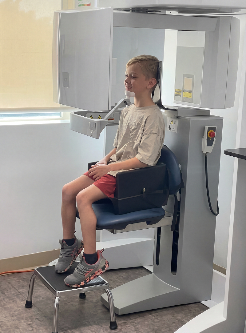 Our patient Maddox getting a dental scan