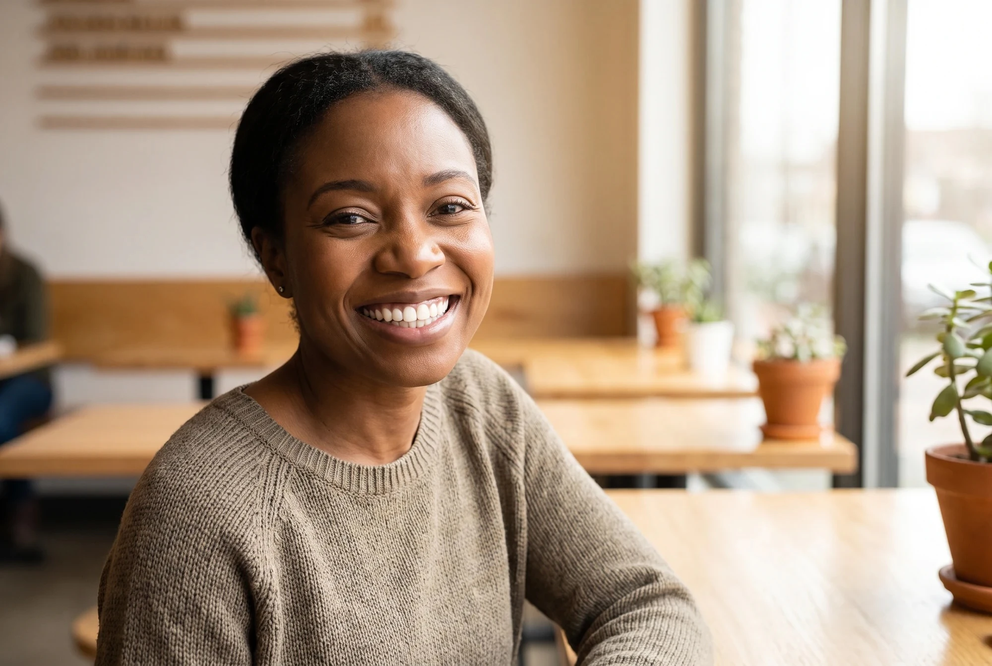 Woman smiling