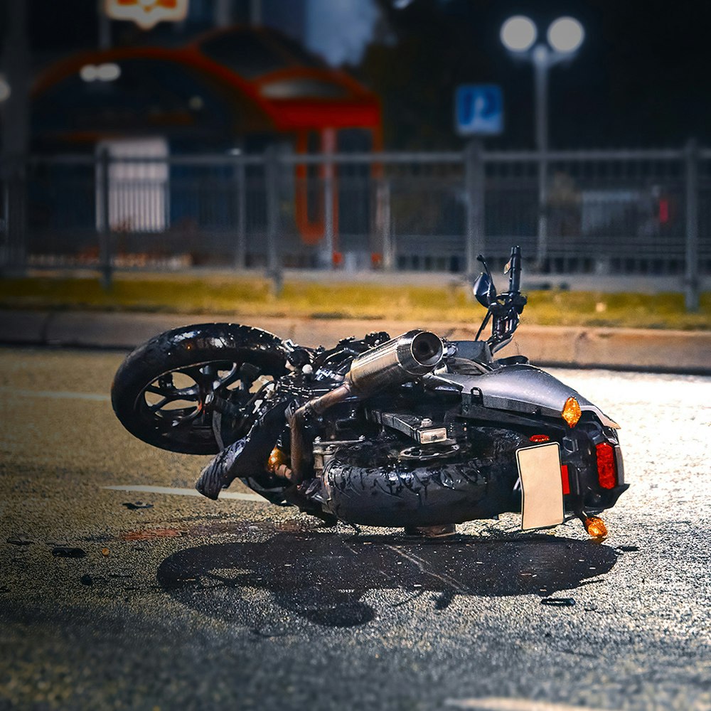 Scene of motorcycle crash