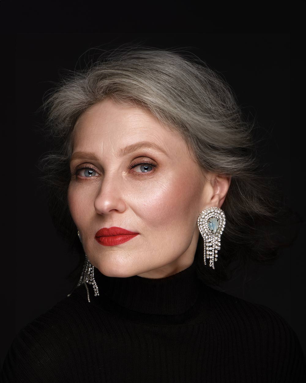 Elegant mature woman after a facelift
