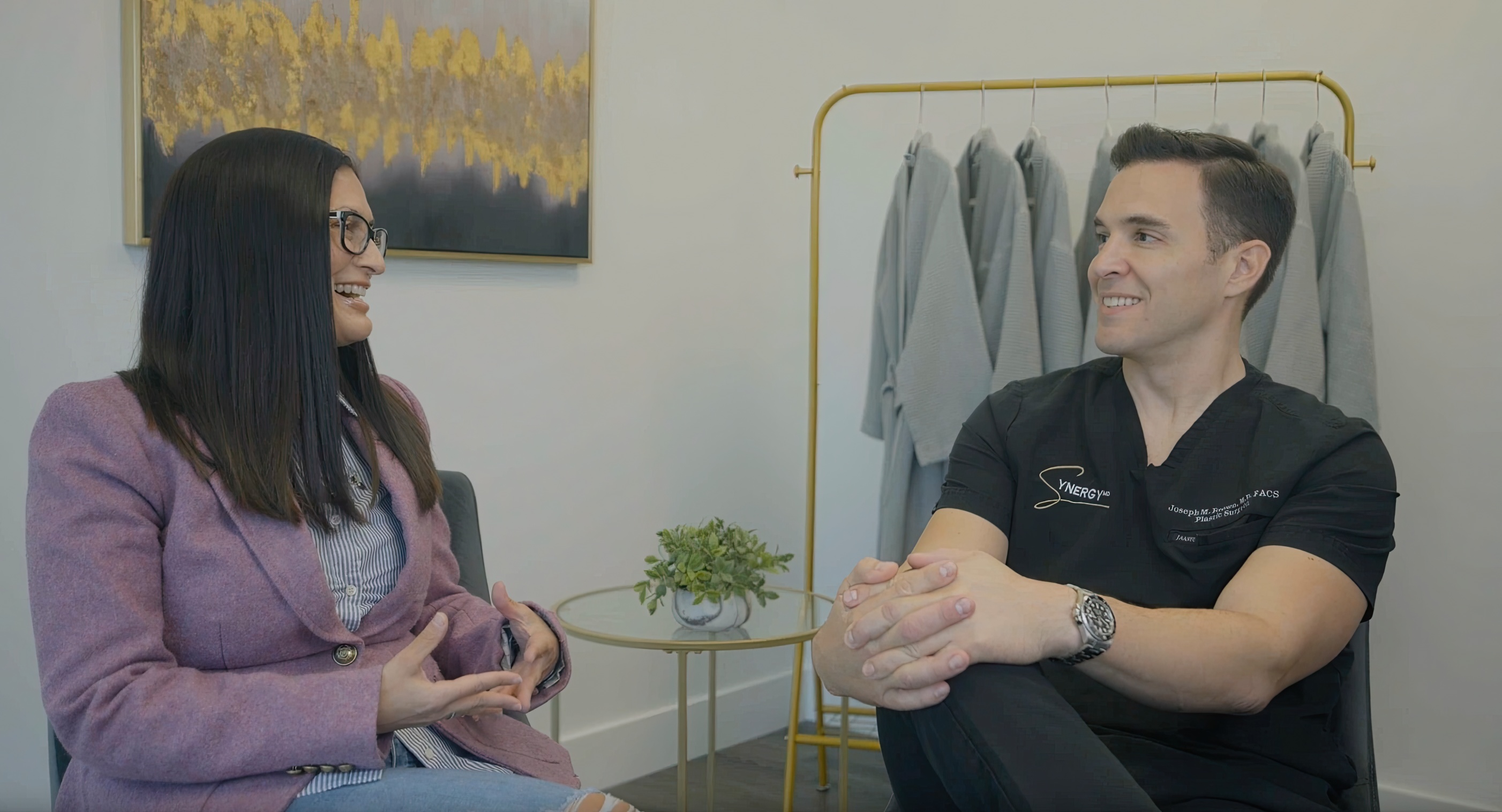 Dr. Brown with a patient