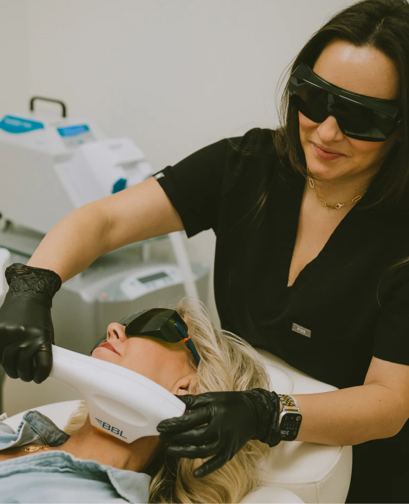 esthetician performing bbl