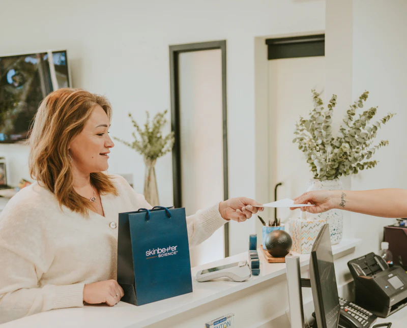 Woman making purchase