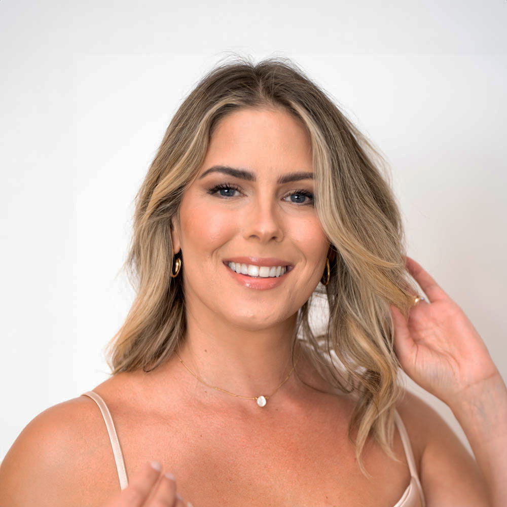 Smiling blonde woman