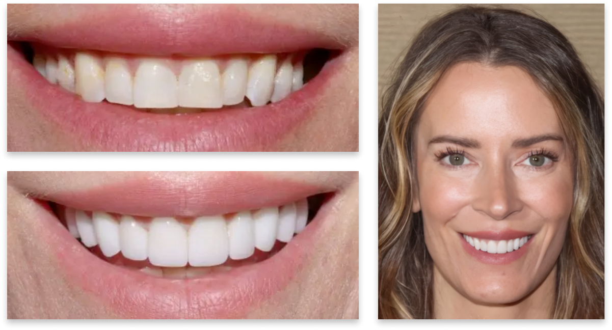 Before and after a smile makeover