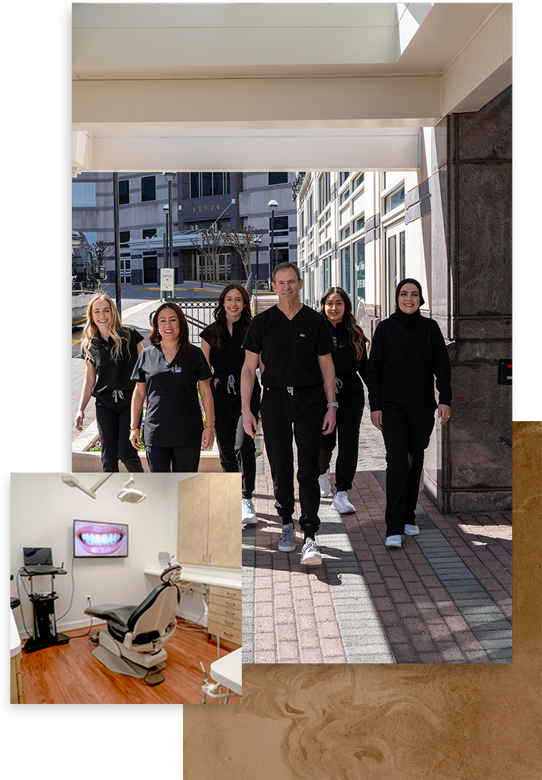 collage of Dr. Myles, his staff, and a treatment room