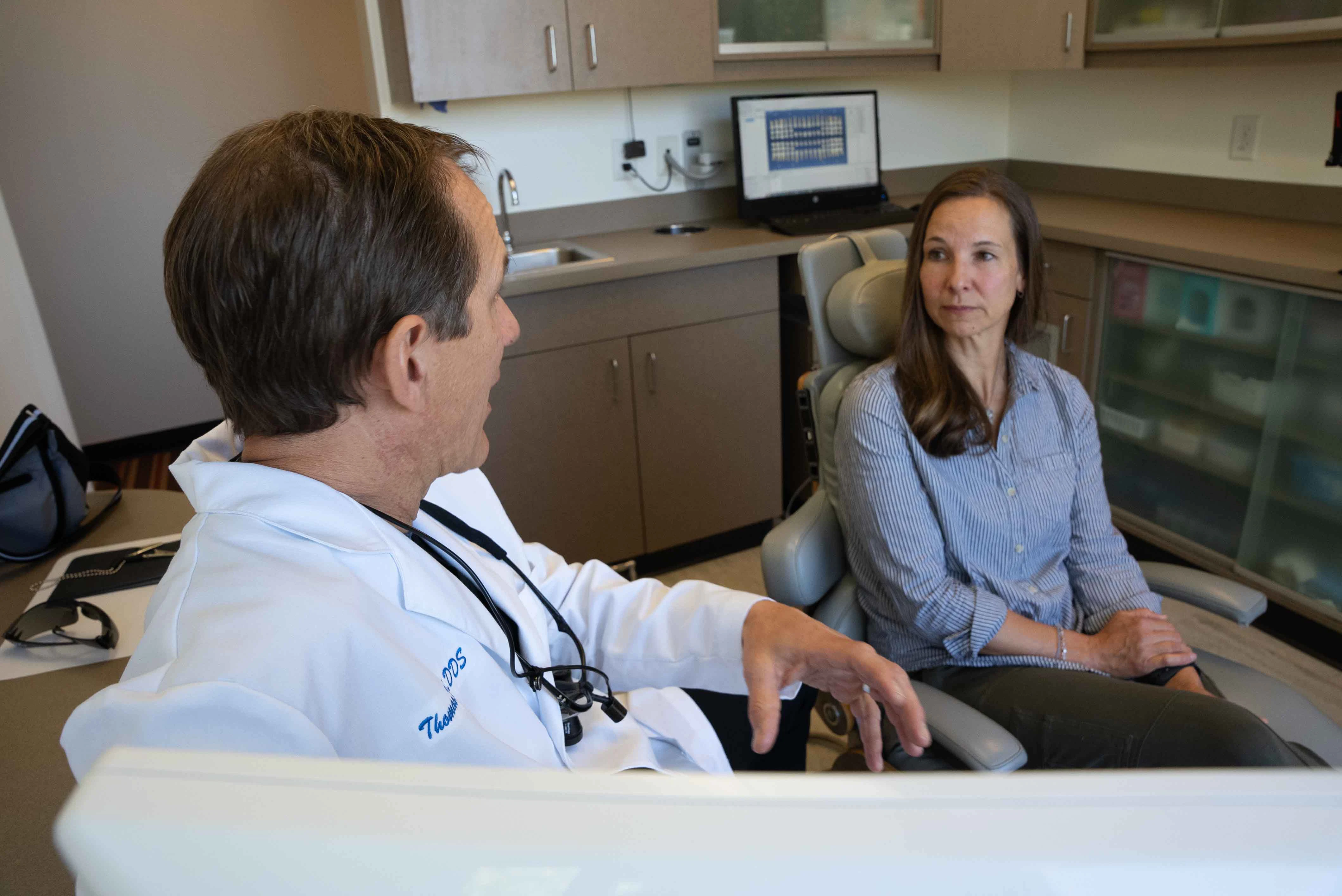 talking to patient