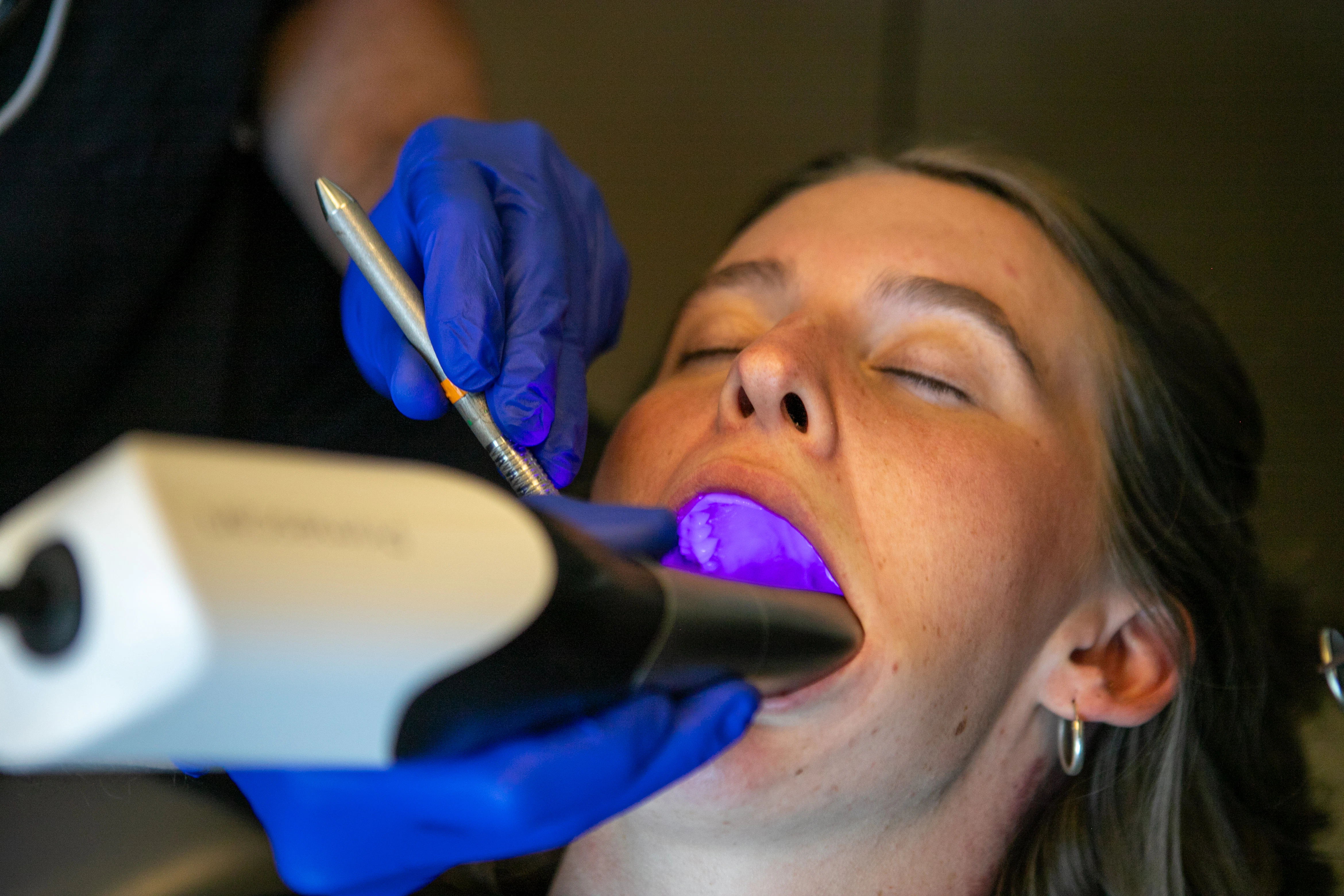 calm patient getting treated