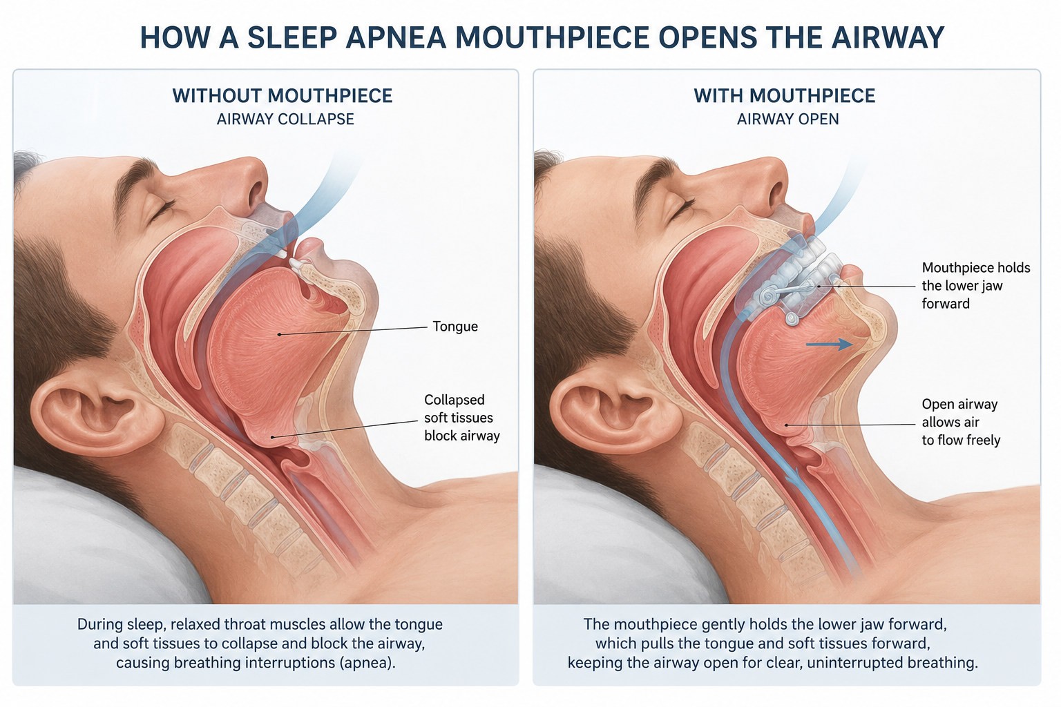 how a sleep apnea mouthpiece works