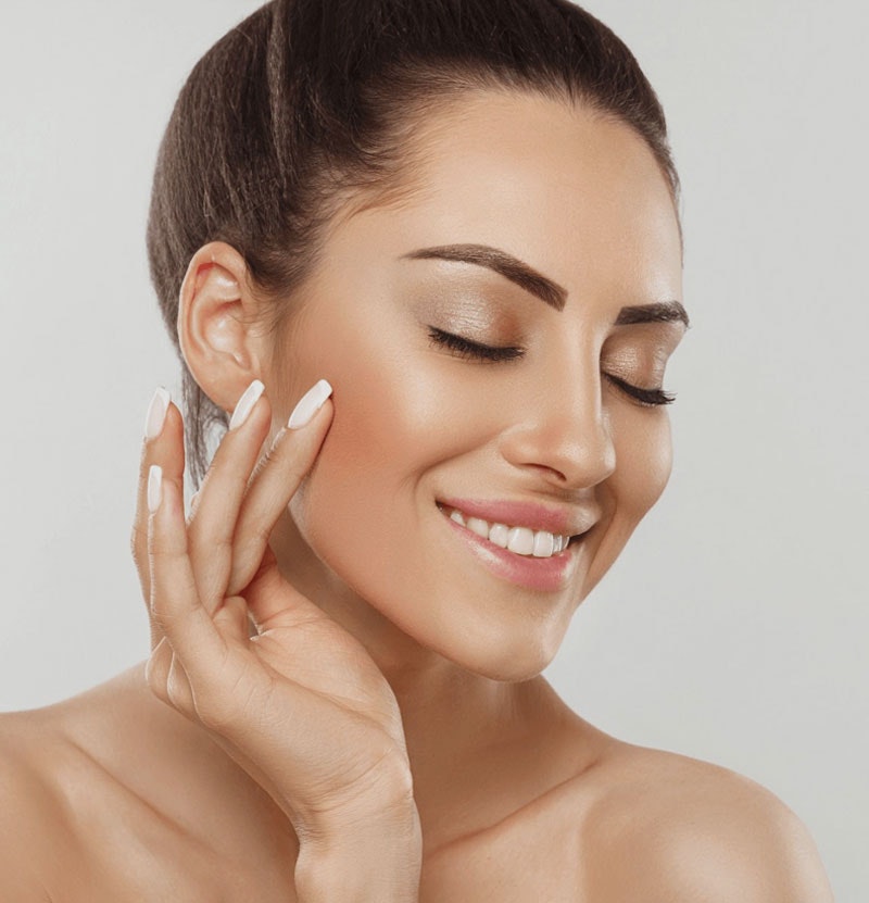 Beautiful woman after injectable treatment