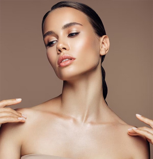 Beautiful woman after a neck lift