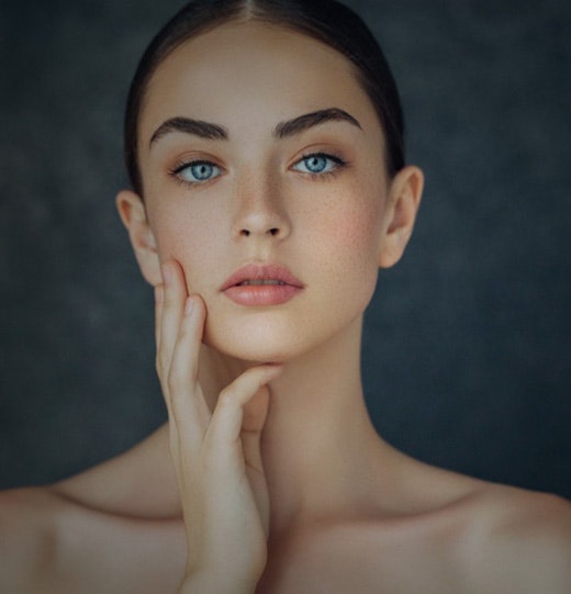 Beautiful woman after scar revision