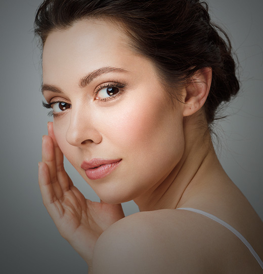 Beautiful woman after eyelid surgery