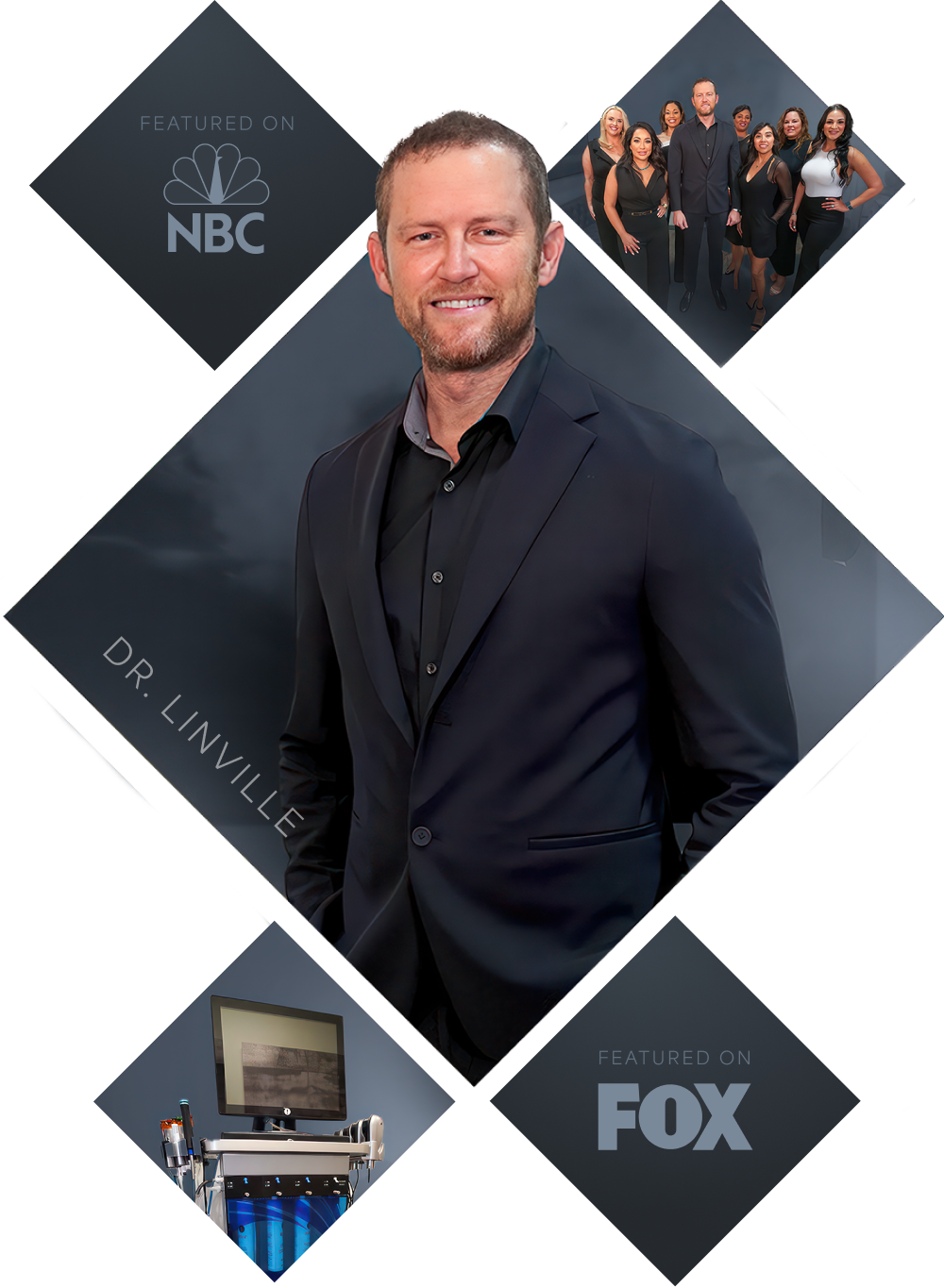 Plastic surgeon Cain Linville, staff, in-office technology, and patients