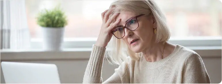 older woman stressed