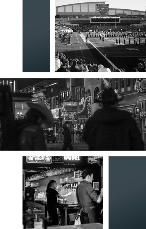 Dr. Nabors, model of teeth, and veneers patient with a beautiful smile