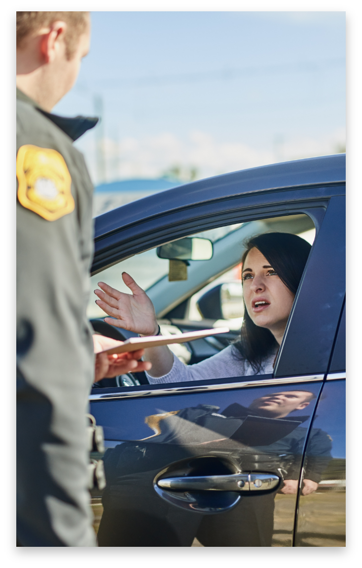 Arizona woman pulled over for drunk driving speaking with an officer