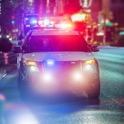 Arizona police car at night