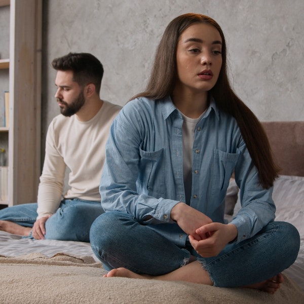 man and woman at odds