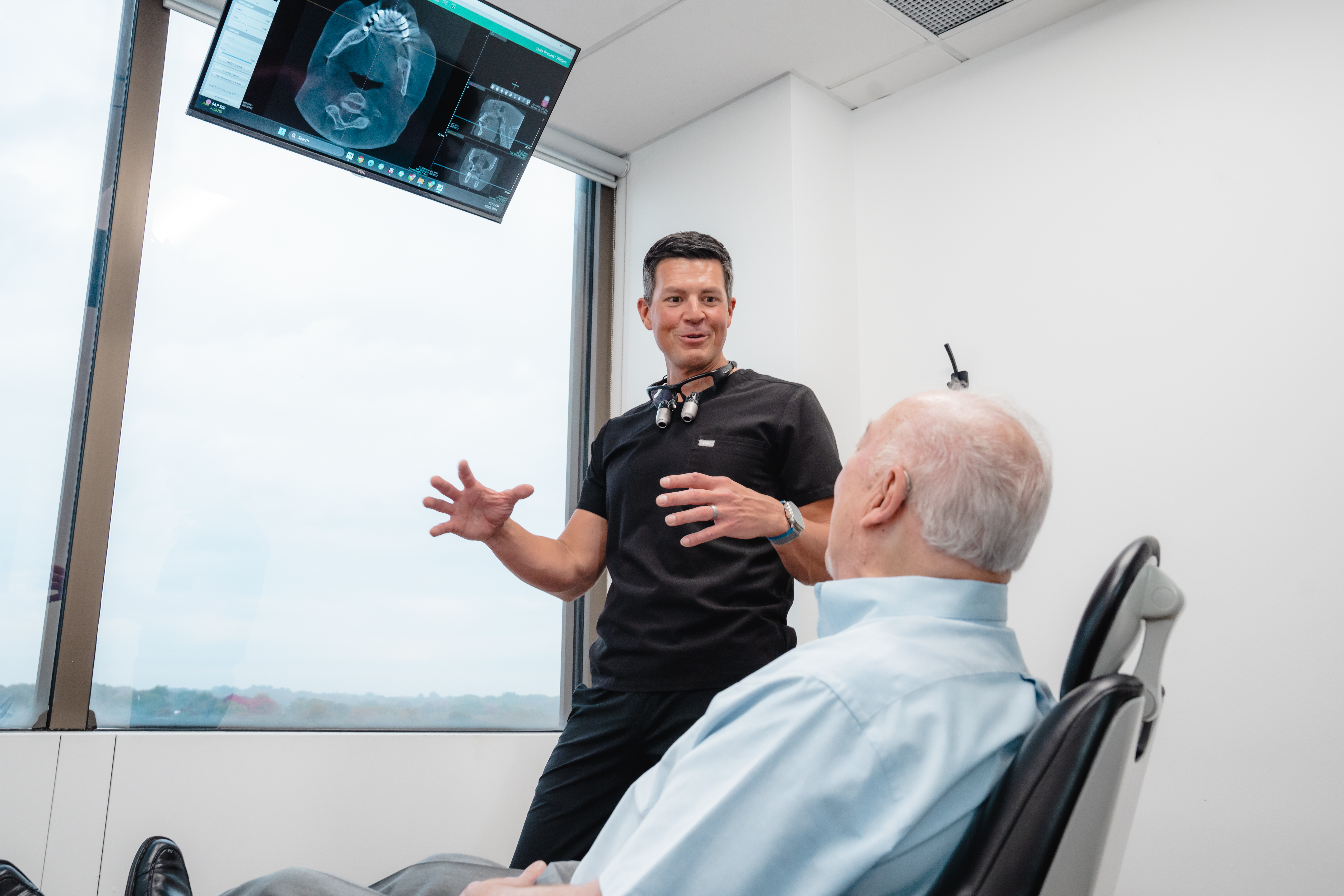 dentist explaining care